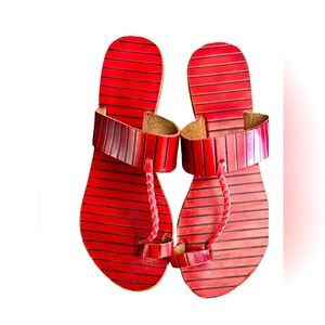🪭🪭Deep Red Slip On Sandal by World Market🪭🪭